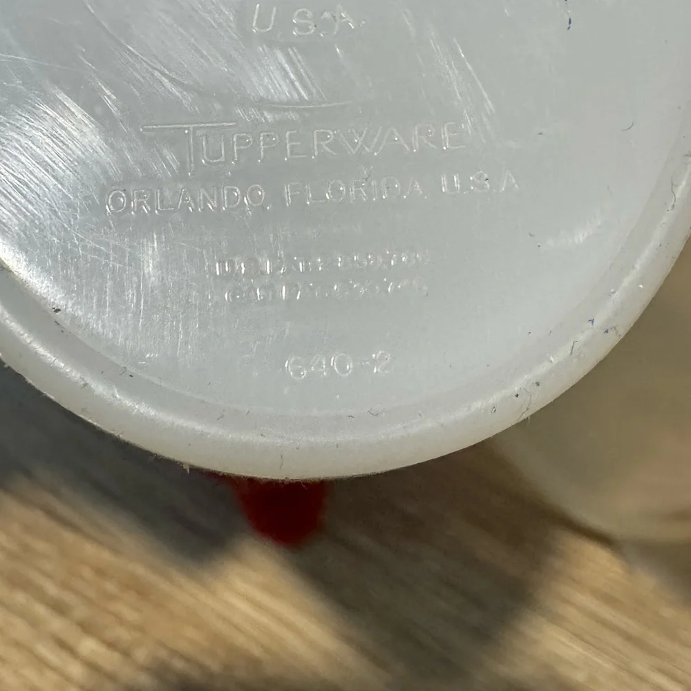 Vintage Tupperware food measuring  storage syrup pour spout sweet saver red